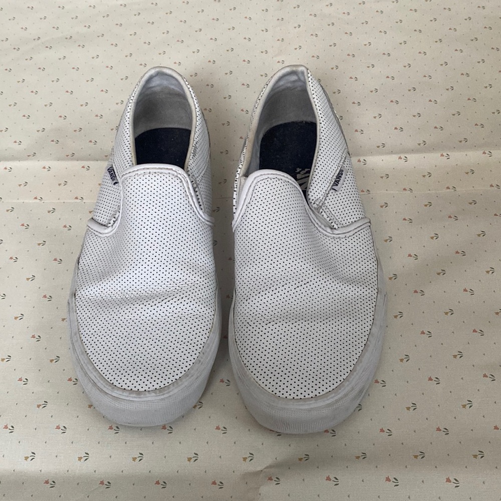 White slip on vans